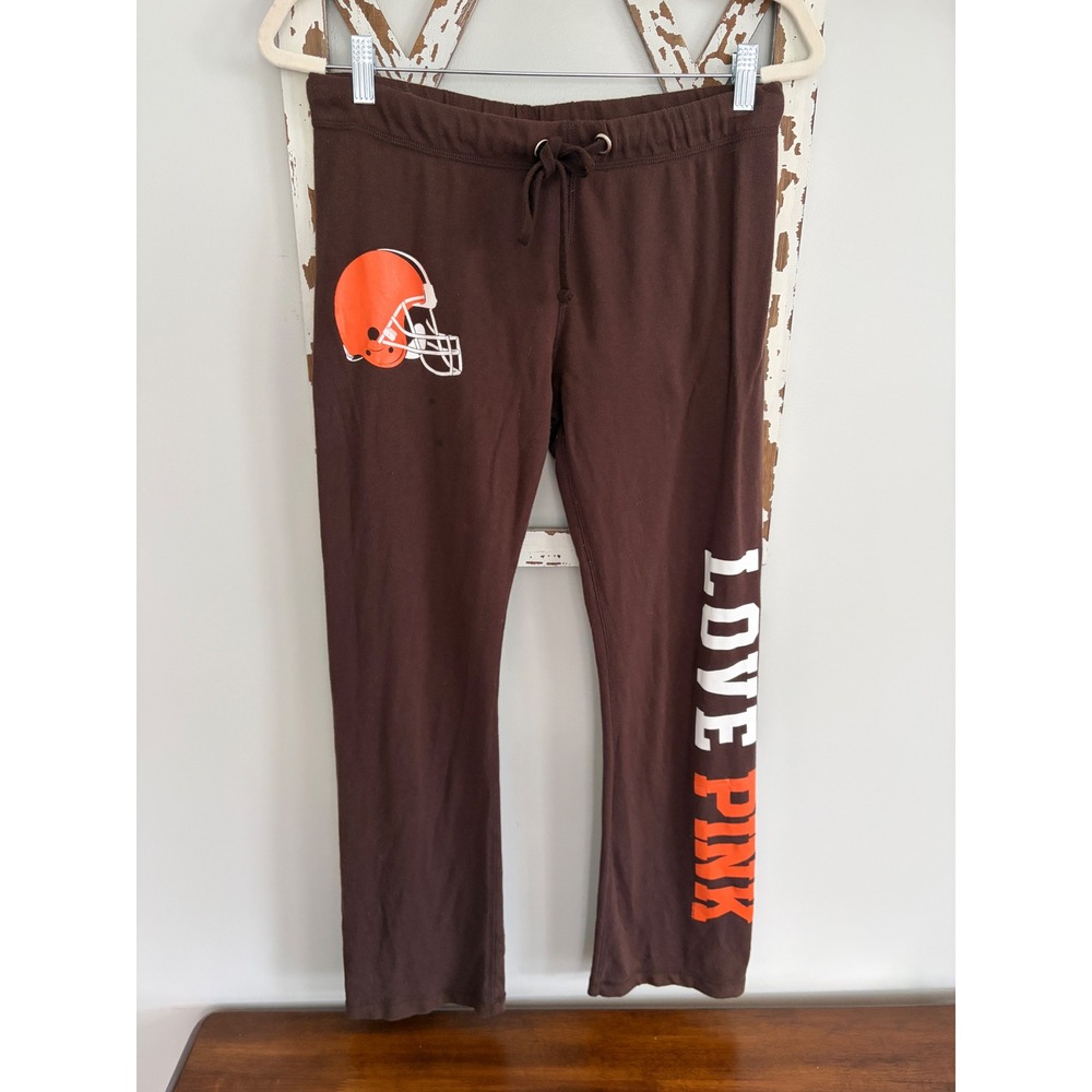 Vtg PINK by Victoria's Secret NFL Cleveland Browns Sweatpants Women Size M Y2K